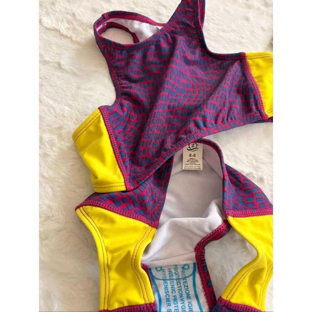 Swim Zip Girls Halter Top Bikini Set (2 Piece) Size 6-8